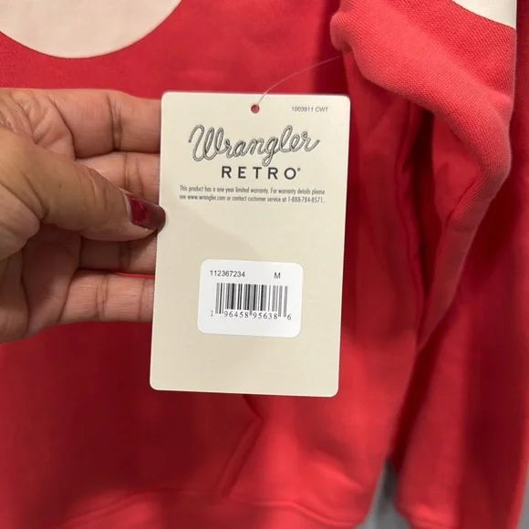 Wrangler Retro  Coral Hoodie for Women Sz M - Picture 4 of 9
